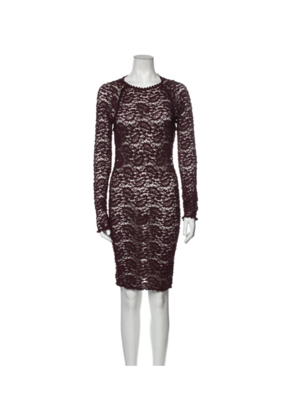 Isabel Marant maroon burgundy lace sheer dress small